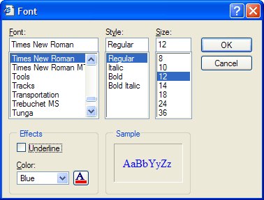Ug Html Editor Font Properties